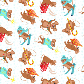Паттерн. Мышки. Новый год.