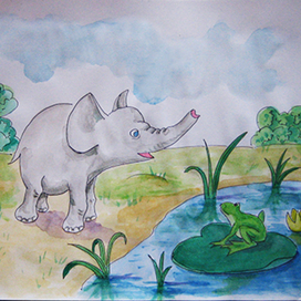 Любопытный слоненок