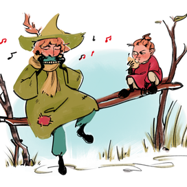 Иллюстрация к серии книг про Муми-троллей 