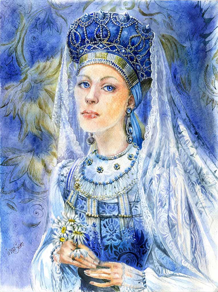 Девушка с ромашками