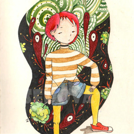 Розоволосая авангардистка 