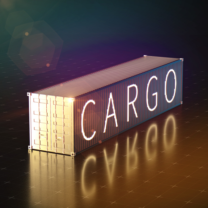 Cargo container. Daily render.