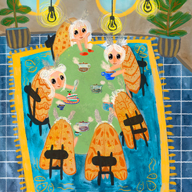 Моли пьют кофе