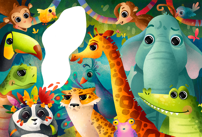 Иллюстрация к книге о панде потерявшей цвет