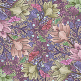 Крокусы.  Иллюстрация. Цифровая живопись