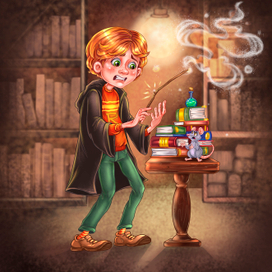 Одна из серии иллюстраций к фильму "Гарри Поттер"