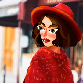 Девушка в красной шляпе