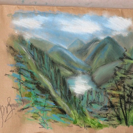 Абхазия.Вид на озеро Рицца