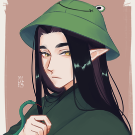 Чжучжи Лан в панамке-лягушке