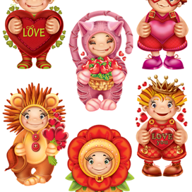 Мальчишки в костюмах ко дню Влюбленных