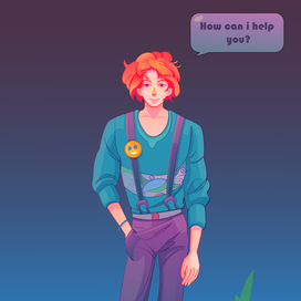 Рыжеволосый парень улыбается