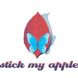  "Лист яблони" (проба для дизайна художественного логотипа-стикера на яблочную тему) 