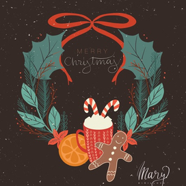 Открытка в стиле Flat