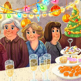 Новогодние посиделки. Портрет по фото