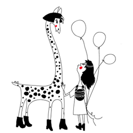 Giraffe-Boni and child