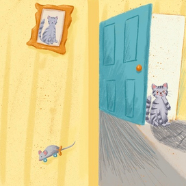 Обложка для книги про кота, который вообразил себя тигром (иллюстрация+ леттеринг)