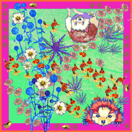 Платок " Колючее царство"