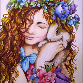 Девочка с кроликом.
