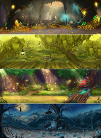 Бэки для игры про ведьму.