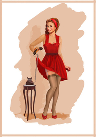 портрет в стиле пин-ап