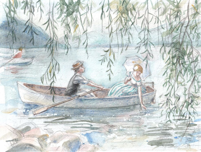 Иллюстрация к повести Луизы Мэй Олкотт "Маленькие женщины замужем"