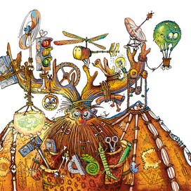 Иллюстрация к книге А. Усачёва «Первобытная история», издательство «Азбука», 2015 г.