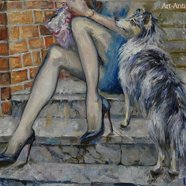 Отдых с любимой собакой.