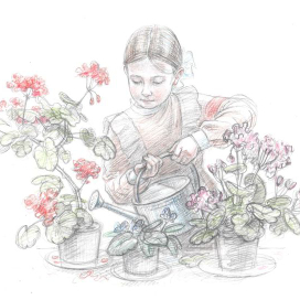 Евгений Шварц "Первоклассница", иллюстрация