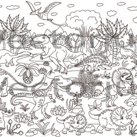 Динозавры раскраска