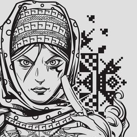 принт с девушкой