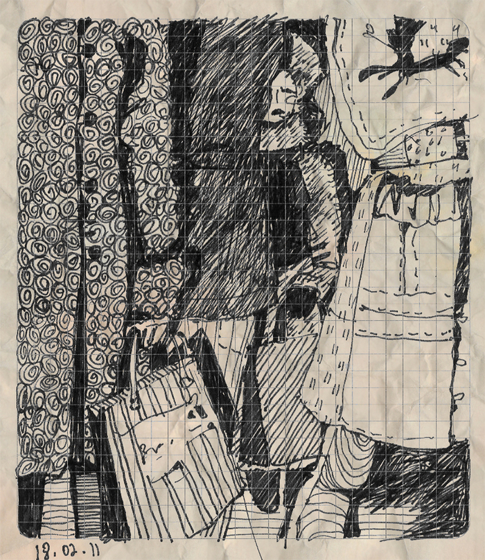 сквозь людей в метро