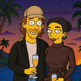 Иллюстрация в стиле Симпсонов.