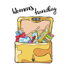 Lady's bag. Women things.