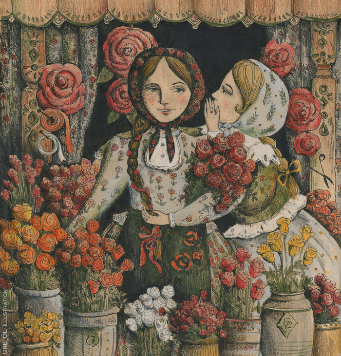 Продавщица роз