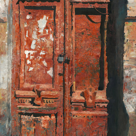 Дверь цвета сурик