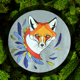 Принт на футболке. "Лисица"