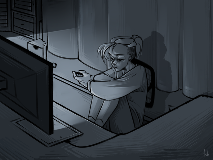 Unhappy artist