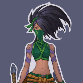 Akali fan art sticker