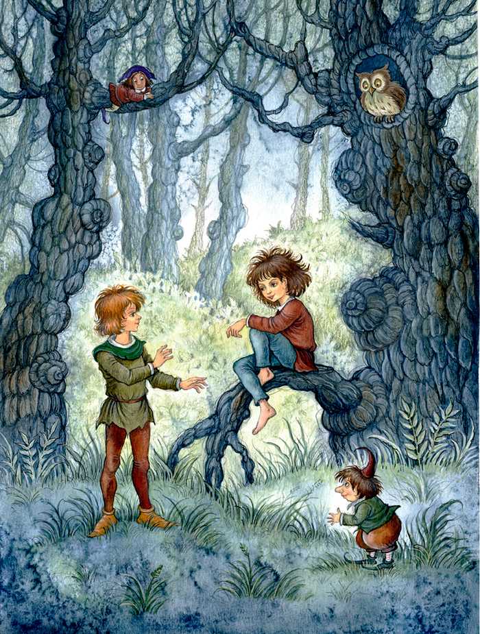 Астрид Линдгрен "Рони ,дочь разбойника" тушь ,перо,акварель 2014