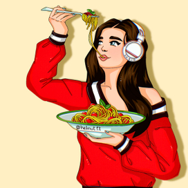 Портрет девушки с пастой