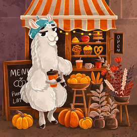 Альпака и уютное кафе