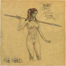 Афина Копьеметательница. Древнегреческий постер