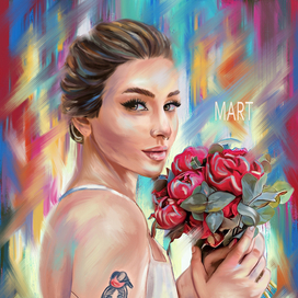 Девушка с цветами