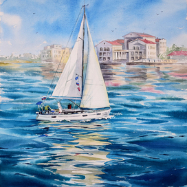 Белый в бирюзе