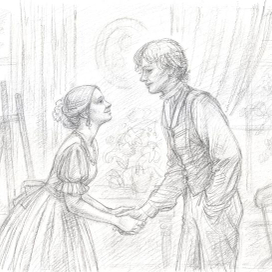 Иллюстрация к повести Луизы Мэй Олкотт "Маленькие женщины замужем"