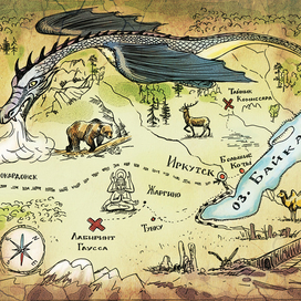 форзац книги карта