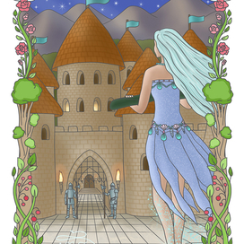 "Айнея у замка",  иллюстрация к книге Н. Вего "Зов океана"