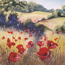 Пейзаж с маками