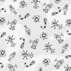 Паттерн на фон для блока к  детской книжка "Кошмарсики 2" изд "Клевер"