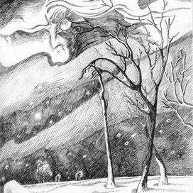 Иллюстрация к стихотворению В. А. Лоскутникова "Зима - это старость, слабая, хмурая..."